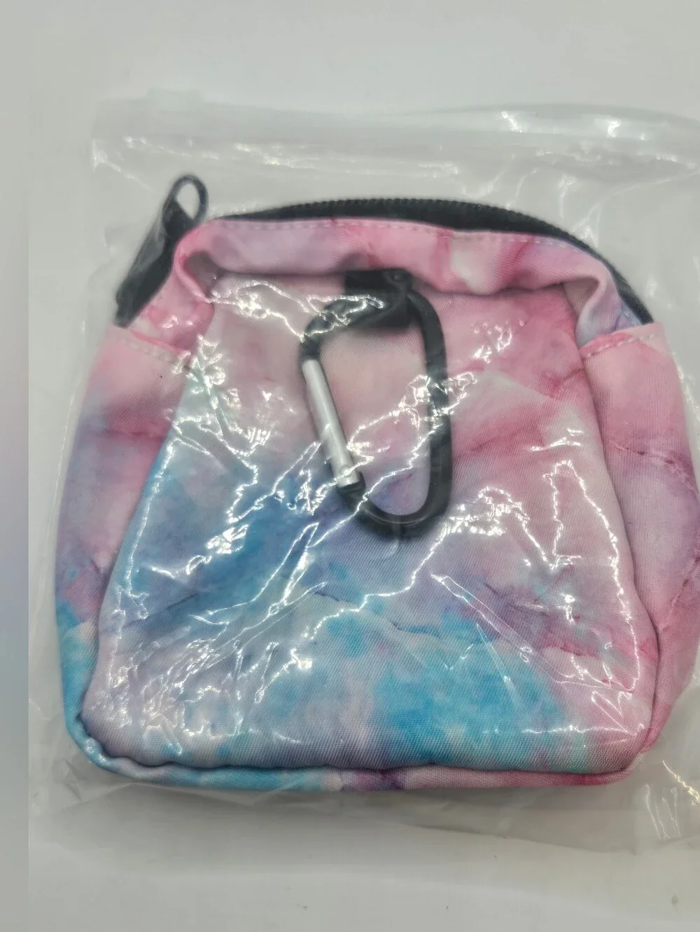 Dog Treat Training Pouch Tie Dye Pink Blue Hands-Free Reward Bag with Clip